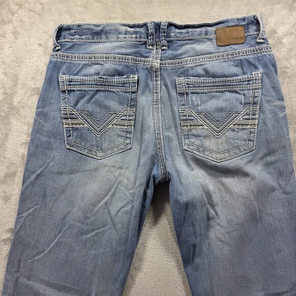 BKE Jake Jeans Mens 36x36 Blue Straight Leg Distressed Denim Classic Casual - Picture 6 of 11